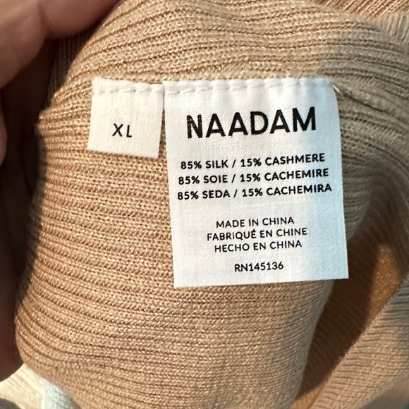 NAADAM Cream Silk & Cashmere Crew Neck Sweater - Picture 3 of 6